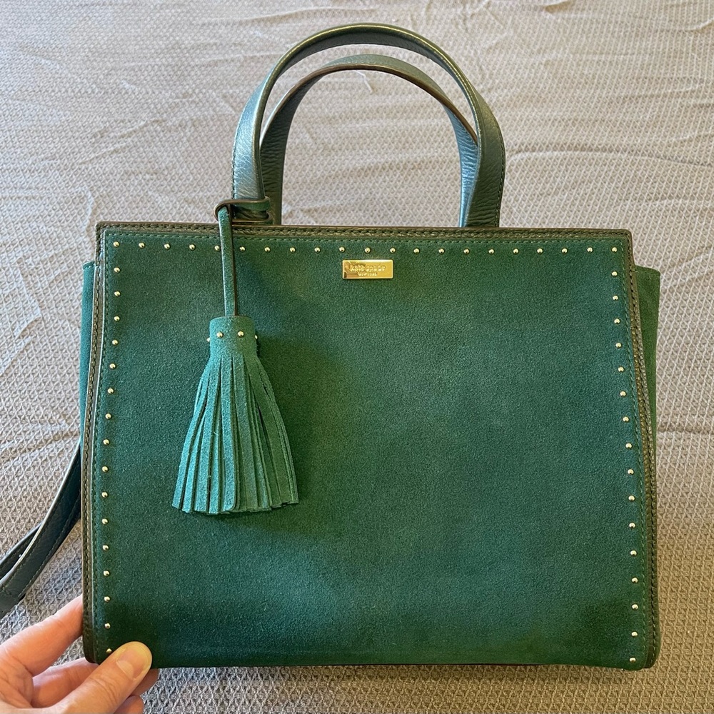 Kate Spade teal/ turquoise West Street Suede and Leather Satchel